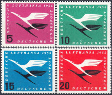 GERMANY 1955, LUFTHANSA, COMPLETE MNH SERIES With GOOD QUALITY,*** - Nuovi