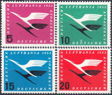 GERMANY 1955, LUFTHANSA, COMPLETE MNH SERIES With GOOD QUALITY,*** - Nuevos