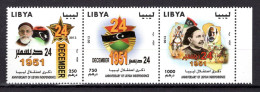 LIBYA 2013;  ANNIVERSAIRE DE L’INDÉPENDANCE DE LA LIBYE; 3 TP's Tenant; Neuf **; MNH - Libya