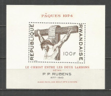 RWANDA RUBENS HOJA BLOQUE YVERT NUM. 35 ** NUEVA SIN FIJASELLOS - Unused Stamps