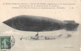 Delcampe - CPA / AVIATION / BALLON DIRIGEABLE / AEROSTATION / LE DIRIGEABLE VILLE DE PARIS CONSTRUIT PAR SURCOUF - Dirigibili