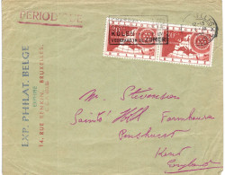(01) Belgique 2 X N° 952 Sur Enveloppe écrite De Bruxelles Vers Kent England - Briefe U. Dokumente
