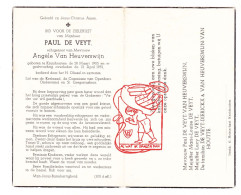 DP Lid Kerkraad & COO - Paul De Veyt ° Kruishoutem 1905 † 1951 X Angèle Van Heuverswijn // Dierickx Van Houtte - Images Religieuses