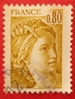 1971 France 1977/78 Oblitéré Sabine D’après Louis David 80c Jaune Olive - Usati