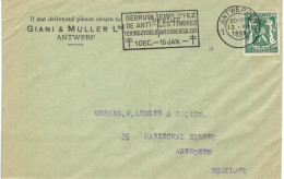 (01) Belgique  N° 425 Sur Enveloppe écrite D'Antwerpen Vers Aberdeen Scotland - 1935-1949 Klein Staatswapen