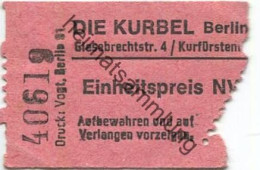 Deutschland - Berlin - Die Kurbel - Giesebrechtstrasse 4 Ecke Kurfürstendamm - Eintrittskarte - Tickets - Vouchers