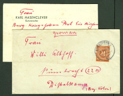 EUSKIRCHEN 1946 24-Pf-Kontrollrat I + Orts-o + Innen Briefbogen BURG KRIEGSHOVEN > Nümbrecht Distelkamp - Briefe U. Dokumente