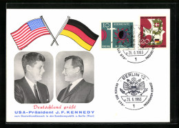 AK Portraits J. F. Kennedy Und Willy Brandt, Deutschlandbesuch 1963  - Hommes Politiques & Militaires