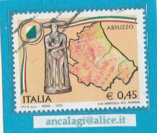 USATI ITALIA 2004 - Ref.0940 "REGIONI D'ITALIA: Abruzzo" 1 Val. - - 2001-10: Oblitérés