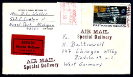 ÉTATS UNIS - 1969 - EXPRÈS SPECIAL DELIVERY POD LABEL 57 - 1er HOMME SUR LA LUNE - - Estados Unidos