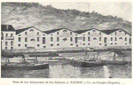 Vista De Los Almacenes De Los Senores A FAUTOU Y Cie ,en Pasajes ( Espana)  Pionnière RV   Blason - Guipúzcoa (San Sebastián)