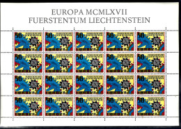 LIECHTENSTEIN - EUROPA CEPT 1967 M I474 ** MNH - FEUILLET ** / MNH - 1967