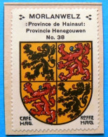 Hainaut N038 Morlanwelz Timbre Vignette 1930 Café Hag Armoiries Blason écu TBE - Thee & Koffie