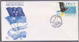 Operation Desert Shield Storm Dedicated To Those Who Served, Peace, Freedom, Flags, Bird Cancellation FDC Micronesia - Sobres