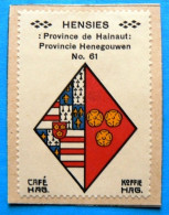 Hainaut N061 Hensies Timbre Vignette 1930 Café Hag Armoiries Blason écu TBE - Thee & Koffie