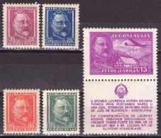 Yugoslavia 1948 Lovrenc Kosir, Mi 552-555 + 556zf - MNH**VF - Unused Stamps