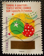 1345 France 2016 Oblitéré Autoadhésif Timbres De Voeux Boules De Noel - Otros & Sin Clasificación