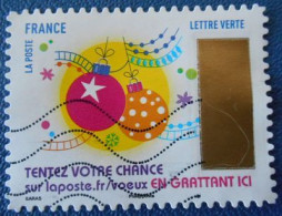 1494 France 2017 Oblitéré Autoadhésif Timbres De Voeux Boules De Noel - Otros & Sin Clasificación