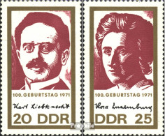 DDR 1650-1651 (kompl.Ausgabe) Postfrisch 1971 Rosa Luxemburg, KarlLiebknecht - Neufs