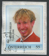 ÖSTERREICH / Briefstück Mit Gestempelter Personalisierter Briefmarke Christoph Bieler Turin 2006 - Francobolli Personalizzati