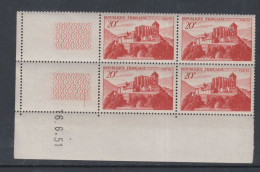 France  N° 841A XX  Saint-Bertrand-de-Comminges En Bloc De 4 Coin Daté Du 16 / 6 / 51 ;  Sans Charnière, TB - 1940-1949