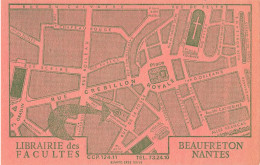Nantes * Librairie Des Facultés BEAUFRETON * Buvard Ancien Publicitaire - Nantes
