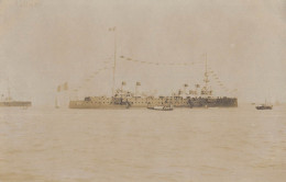 CPA / MARINE DE GUERRE / CARTE PHOTO / CUIRASSE GLOIRE / AU VERSO Cliché E.POUTEAU - Guerra