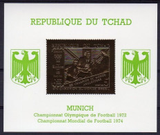 Tchad 1971, Football World Cup In England, Germany, BF GOLD IMPERFORATED - 1966 – Inglaterra