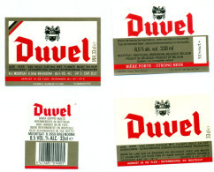 4 Verschillende Oude Etiketten Bier Duvel - Brouwerij / Brasserie Moortgat Te Breendonk - Beer