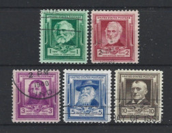 USA 1940 Celebrities Y.T. 428/432 (0) - Used Stamps