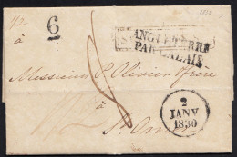 GREAT BRITAIN  LETTER From LONDON > St OMER (F) 1830 Incoming Cancel ANGLETERRE PAR CALAIS Over Other Cancel - ...-1840 Prephilately