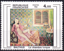 Timbre-poste Gommé Dentelé Neuf**  Série Artistique BALTHUS La Chambre Turque - N° 2245 (Yvert Et Tellier) - France 1982 - Nuevos