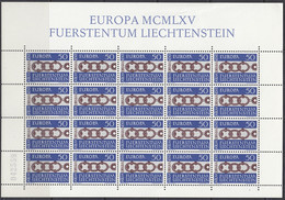 LIECHTENSTEIN 454, Kleinbogen, Postfrisch **,  Europa CEPT:  Gürtelschnalle 1965 - 1965