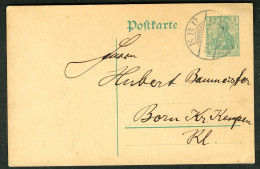 ERP Krs Euskirchen = Erftstadt 1915 GANZSACHE 5Pf-Germania Alter Mittelsteg-Orts-o Heimatbeleg > Born Krs Kempen - Cartes Postales