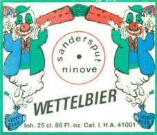 Oud Etiket Bier Wettelbier - Brouwerij / Brasserie Sandersput Te Ninove - Beer