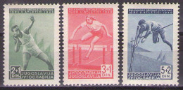 Yugoslavia 1948 Projected Balkan Games - Athletics, Mi 557-559 - MNH**VF - Ongebruikt