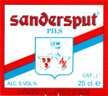 Oud Etiket Bier Sandersput Pils - Brouwerij / Brasserie Sandersput Te Ninove - Beer