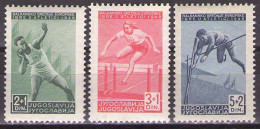 Yugoslavia 1948 Projected Balkan Games - Athletics, Mi 557-559 - MNH**VF - Nuevos