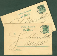 ZERBST Anhalt 1890 2 Stück GANZSACHEN 5Pf + Orts-o Heimatbeleg > Bitterfeld - Cartes Postales