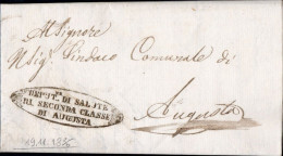 B20 - LETTERA PREFILATELICA DA AUGUSTA 1836 - ...-1850 Préphilatélie