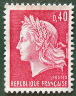 1536B France 1967 69 Oblitéré Marianne De Cheffer 40c Rouge Carminé - Used Stamps