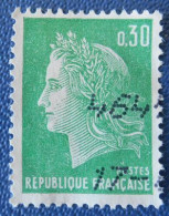 1611 France 1969 Oblitéré Marianne De Cheffer 30c Vert Typographie - Usados