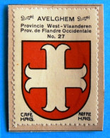 West-Vl N027 Avelghem Avelgem Timbre Vignette 1930 Café Hag Armoiries Blason écu TBE - Tea & Coffee Manufacturers