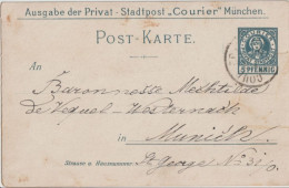 1898 - PRIVAT-POST - CP ENTIER ILLUSTREE AU DOS (CHIENS) ! De MÜNCHEN - Correos Privados & Locales