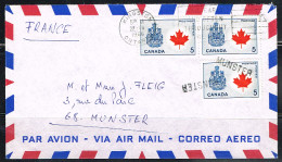 ARB-L37 - CANADA N° 355 Feuille D'érable Sur Lettre Par Avion Pour La France - Storia Postale