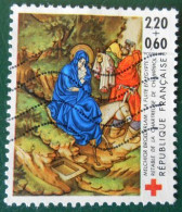 2498 France 1987 Oblitéré Croix Rouge Retable De La Chartreuse De Champmol Melchior Broederlam - Oblitérés