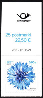 ESTONIA 2021-06 FLORA: Definitive Cornflower. UR Data CORNER, Mint Adhesive - Otros & Sin Clasificación