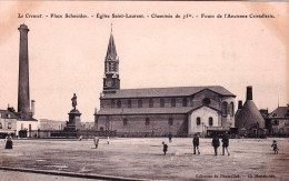 71 - Saone Et Loire -  LE CREUSOT - Place Schneider - Eglise Saint Laurent - Fours De L Ancienne Cristallerie - Le Creusot