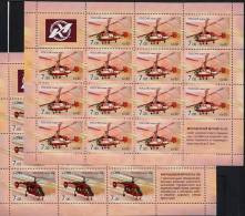 RUSSIE 2008, HELICOPTERES, 2 Feuillets De 14 Valeurs + 2 Vignettes Chacun, Neufs / Mint. RRUSncl - Ganze Bögen