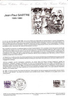 Document Officiel De La Poste Carnet Personnages 1985  Jean Paul SARTRE Paris 75 - Postdokumente